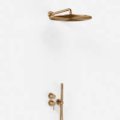 Semplice SBR901 S13 - Rain DeLuxe Ø40, Vägg, PVD Borstad Koppar