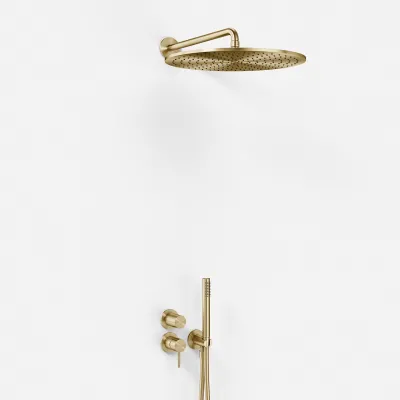 Semplice SBR901 S13 - Rain DeLuxe Ø40, Vägg, PVD Borstad Mässing