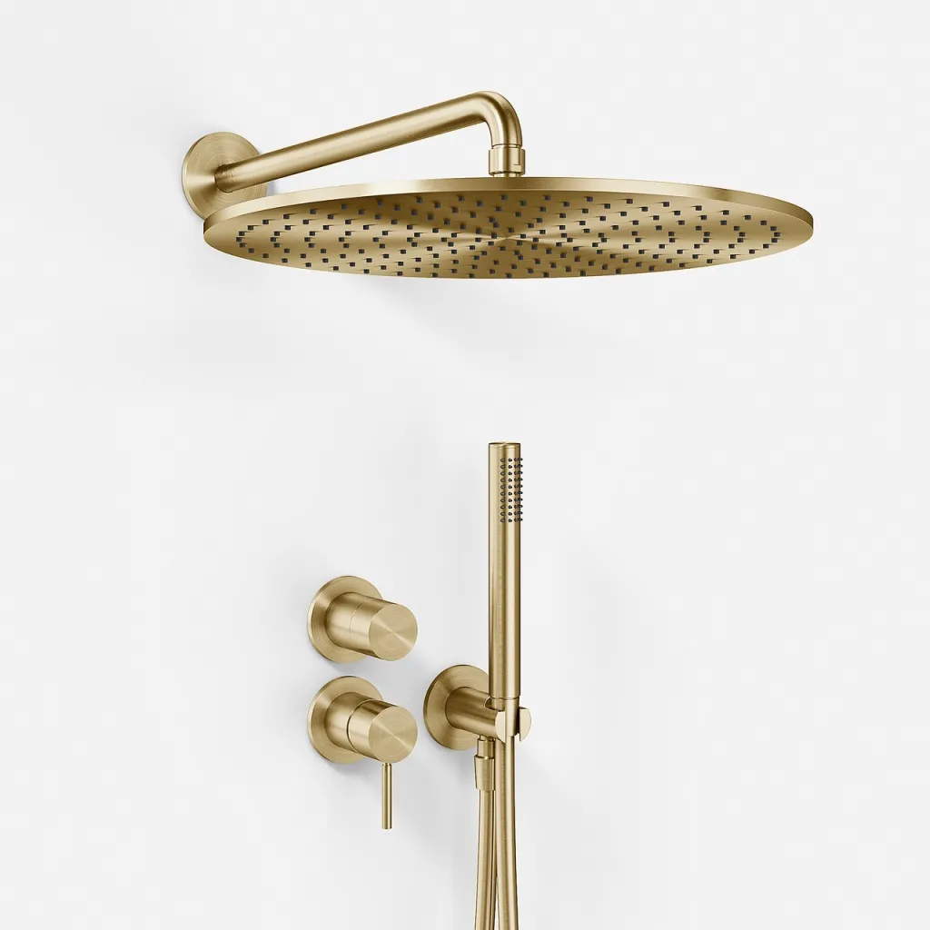 Semplice SBR901 S13 - Rain DeLuxe Ø40, Vägg, PVD Borstad Mässing