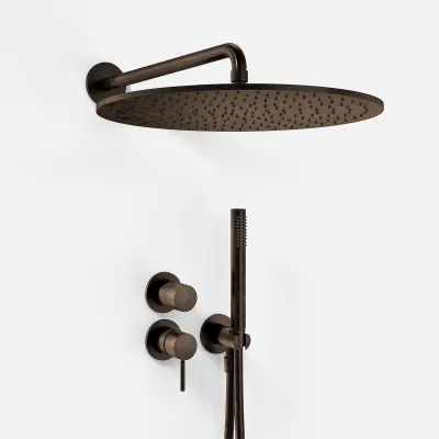 Semplice SBR901 S13 - Rain DeLuxe Ø40, Vägg, Brun Mässing