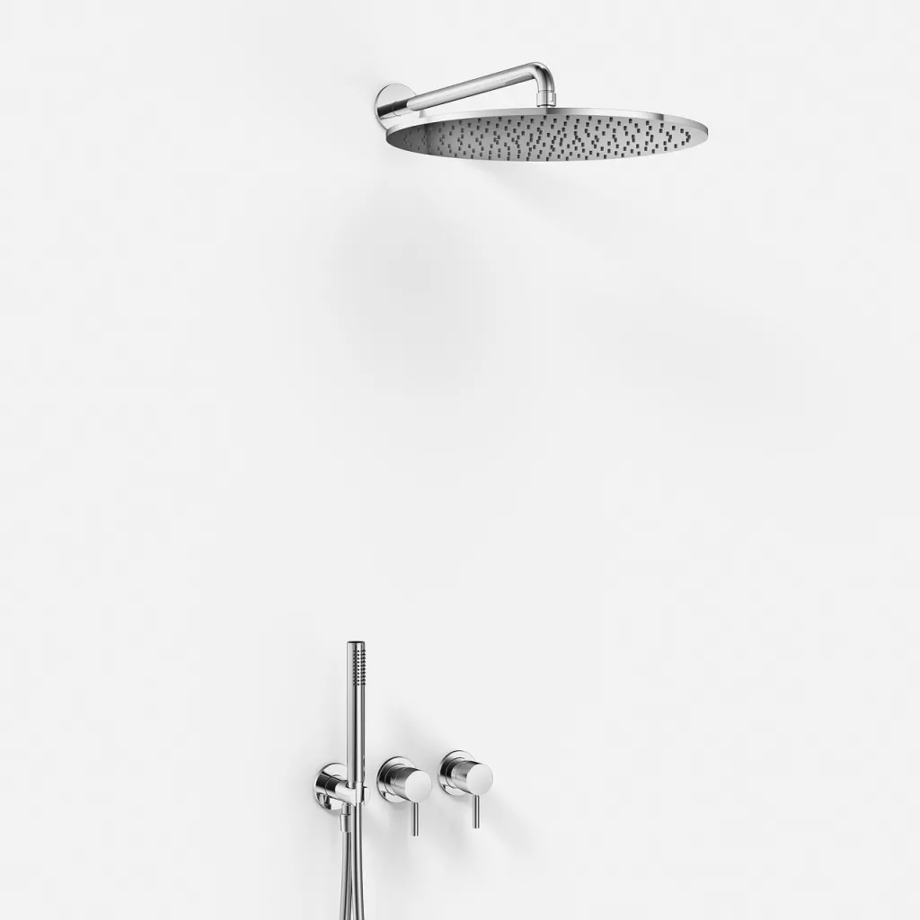 Semplice SBR801 S13 - Duschset Ø40 cm, Väggmonterad, Krom 