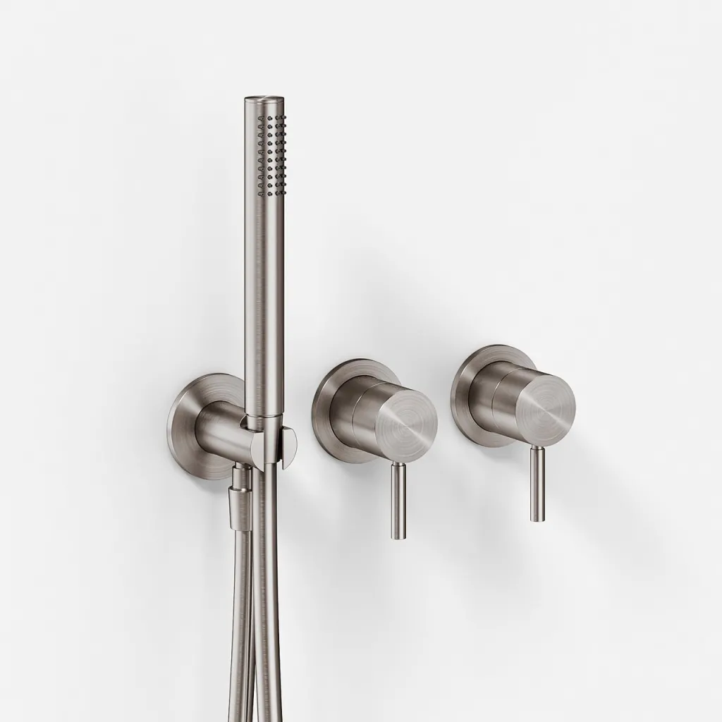 Semplice SBR801 S13 - Duschset Ø40 cm, Väggmonterad, PVD borstad stål