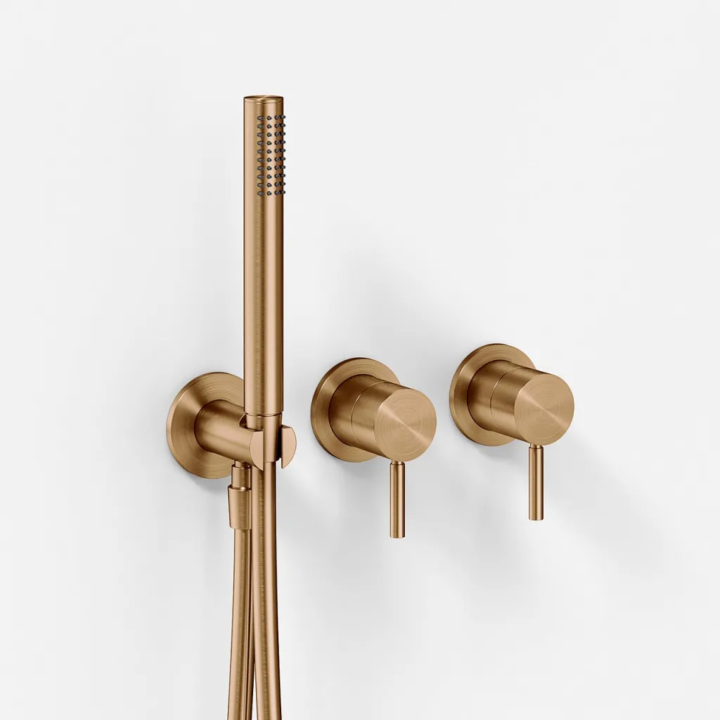 Semplice SBR801 S13 - Rain DeLuxe Ø40, Vägg, PVD Borstad Koppar