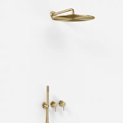 Semplice SBR801 S13 - Rain DeLuxe Ø40, Vägg, PVD Borstad Mässing