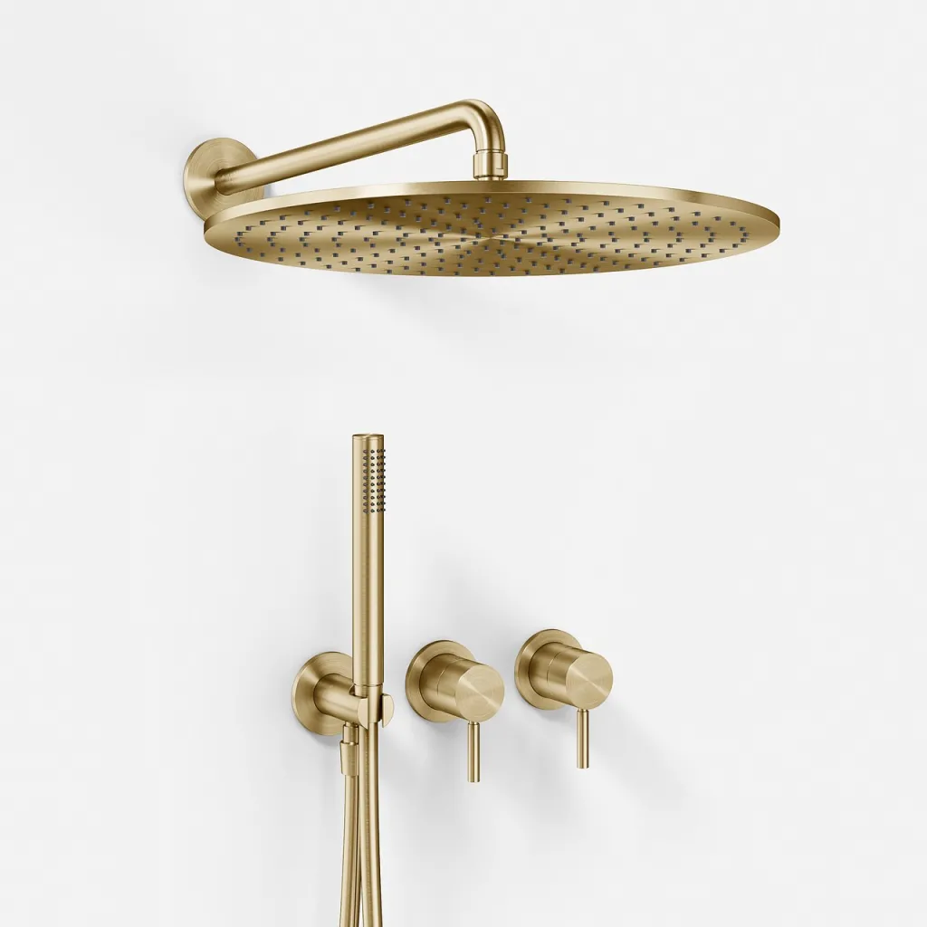 Semplice SBR801 S13 - Rain DeLuxe Ø40, Vägg, PVD Borstad Mässing