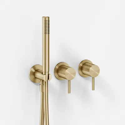 Semplice SBR801 S13 - Rain DeLuxe Ø40, Vägg, PVD Borstad Mässing