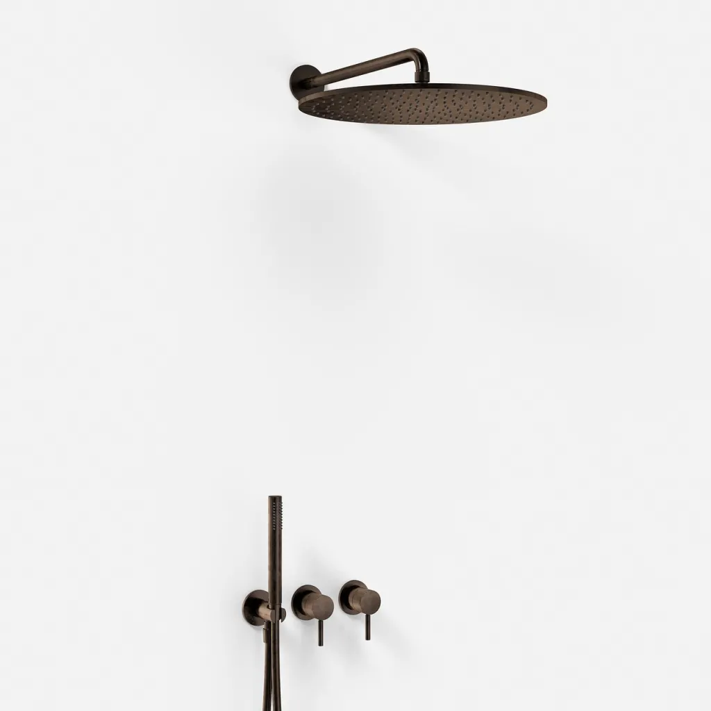Semplice SBR801 S13 - Rain DeLuxe Ø40, Vägg, Brun Mässing