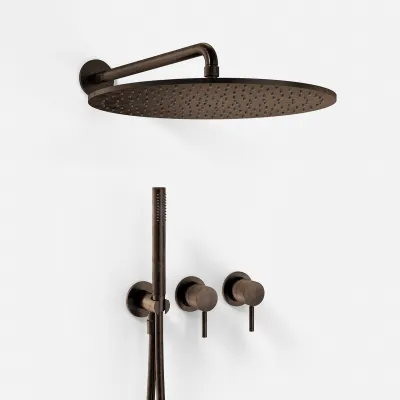Semplice SBR801 S13 - Rain DeLuxe Ø40, Vägg, Brun Mässing