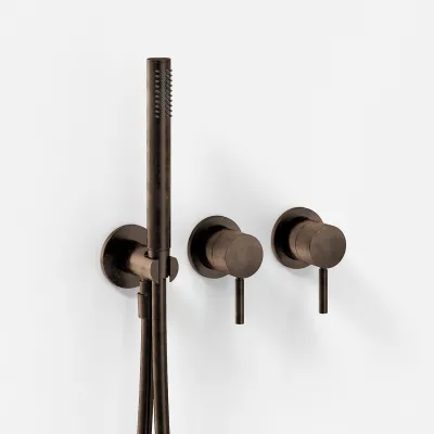 Semplice SBR801 S13 - Rain DeLuxe Ø40, Vägg, Brun Mässing