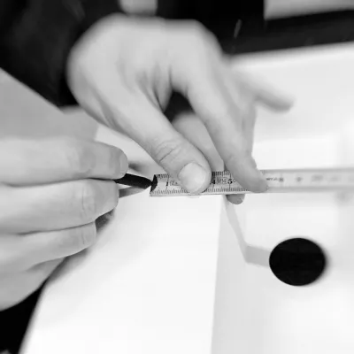 Hanehul service 1 - Ø35 mm, Borrning av standard armaturhål