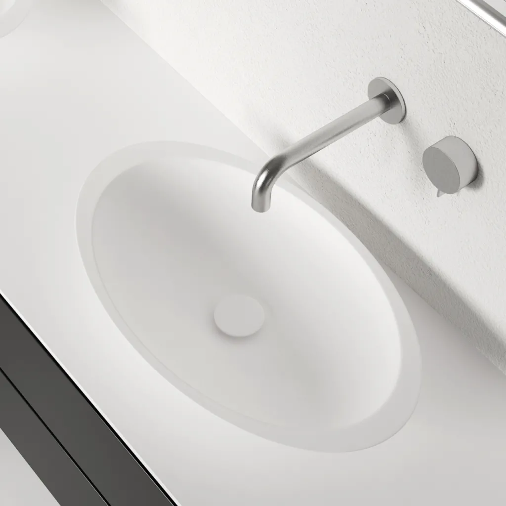 Shape 60 - 60x35 Tvättställ, Matt vit SolidTec®