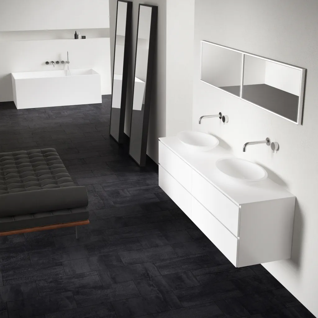Shape 60 - 60x35 Tvättställ, Matt vit SolidTec®