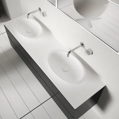 Shape 60 - 60x35 Tvättställ, Matt vit SolidTec®