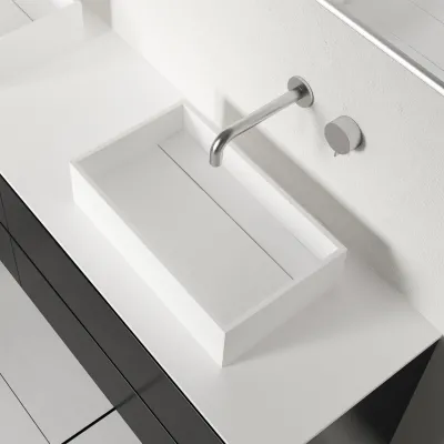 Plano 50 - 50x30 Tvättställ, Mattvitt SolidTec®