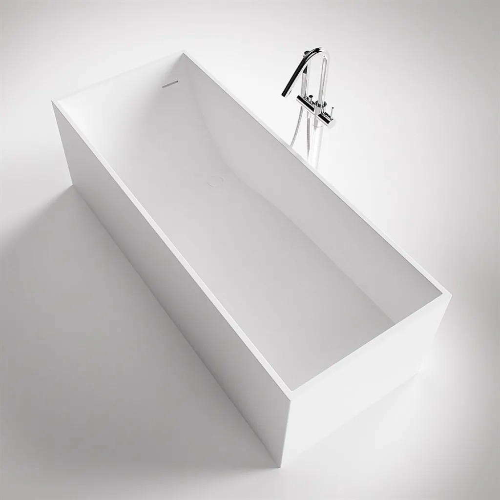 Frozen Tub 180 - Badkar 180x76, Massivt Matt vit SolidTec®