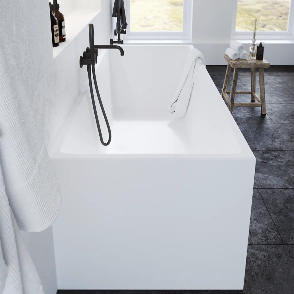 Frozen Tub 180 - Badkar 180x76, Massivt Matt vit SolidTec®