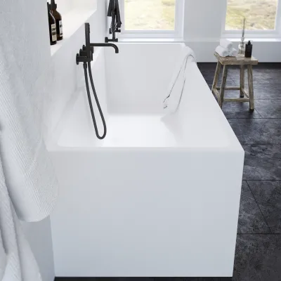 Frozen Tub 180 - Badkar 180x76, Massivt Matt vit SolidTec®