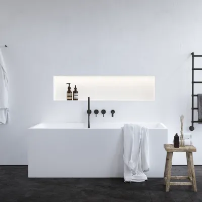 Frozen Tub 180 - Badkar 180x76, Massivt Matt vit SolidTec®
