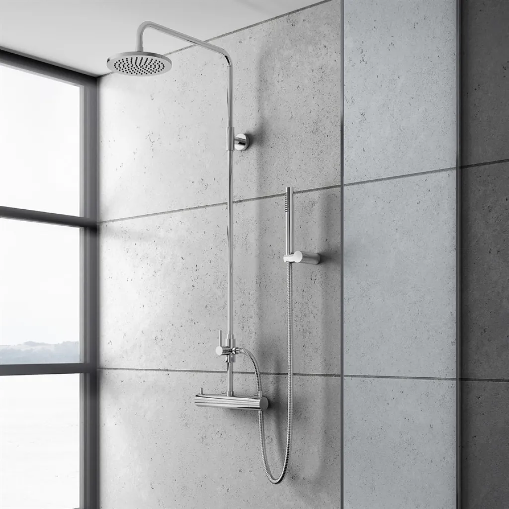 Semplice Rain DeLuxe STB6000 - Ø20, Termostatsats, Krom