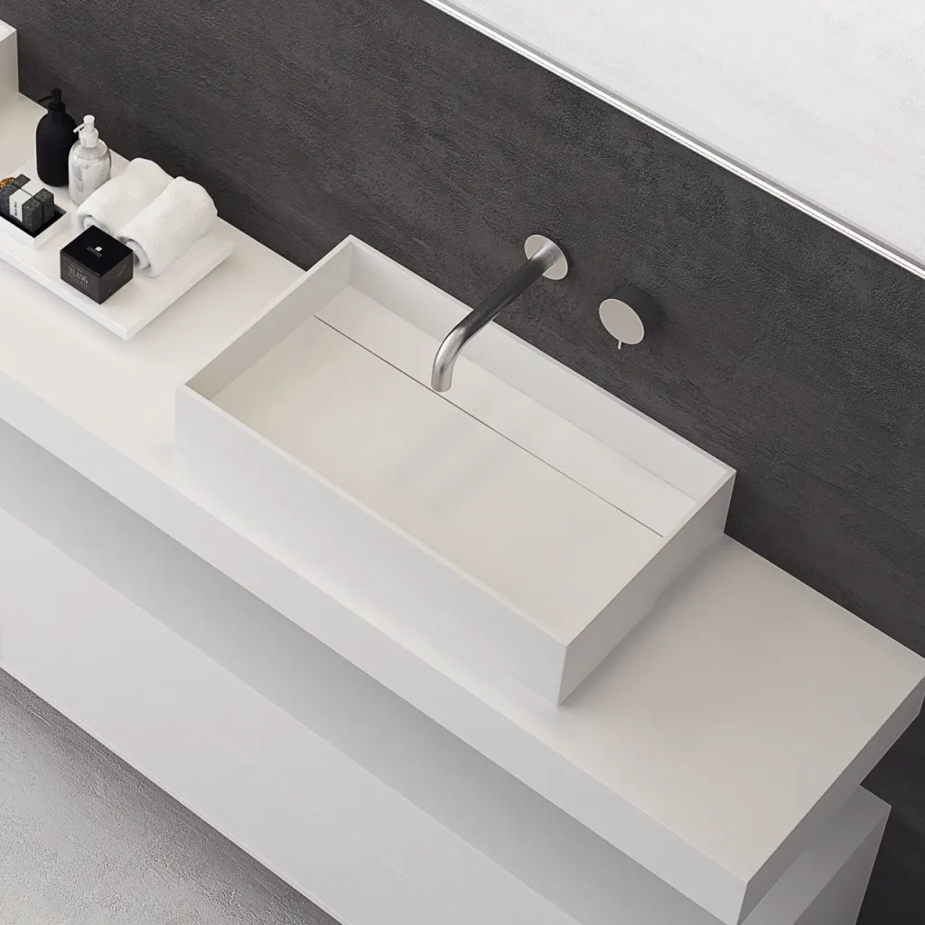 Plano 60 - 60x35 Tvättställ, Matt vit SolidTec®