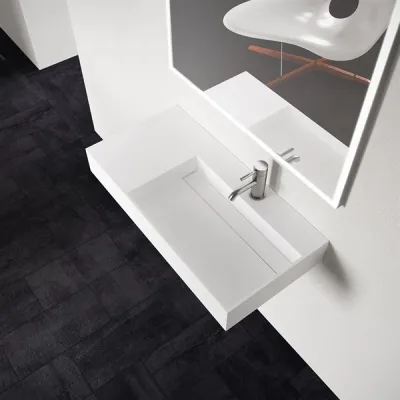 Kubo 90R - 90x40, Helmatt Vit SolidTec®