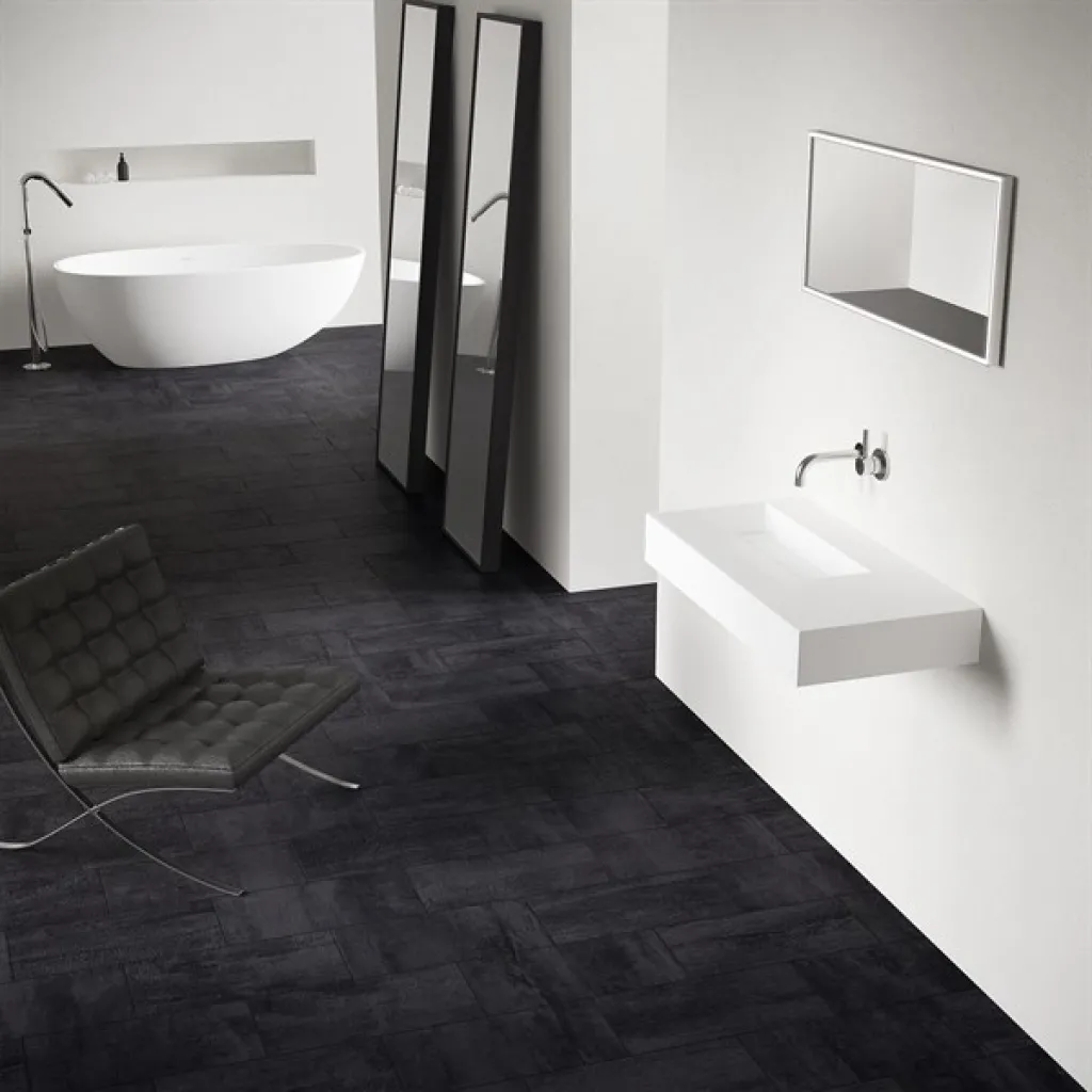 Kubo 90L - 90x40 Tvättställ, Mattvitt SolidTec®