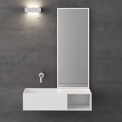 Boxo 80L - 80x35, Handfat till vänster, Mathvid SolidTec®