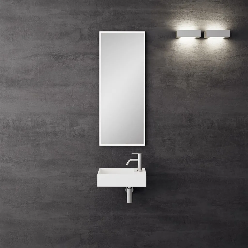Kubo Mini 40L - 40x20 Tvättstäl vänster, Matt Vit SolidTec®
