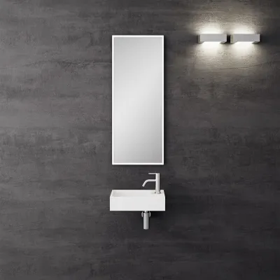 Kubo Mini 40L - 40x20 Tvättstäl vänster, Matt Vit SolidTec®