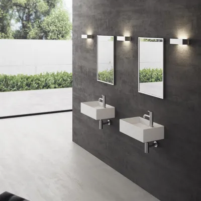 Kubo 50SL - 50x30, Diskbänk vänster Matt Vit SolidTec®