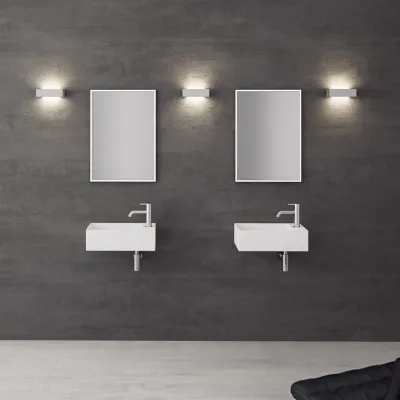 Kubo 50SL - 50x30, Diskbänk vänster Matt Vit SolidTec®