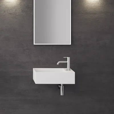 Kubo 50SL - 50x30, Diskbänk vänster Matt Vit SolidTec®