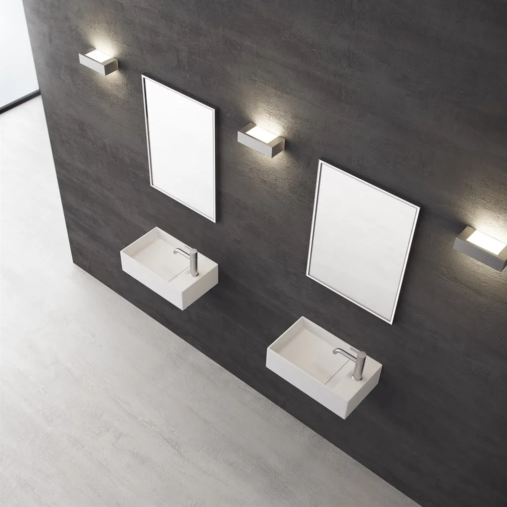 Kubo 50SL - 50x30, Diskbänk vänster Matt Vit SolidTec®