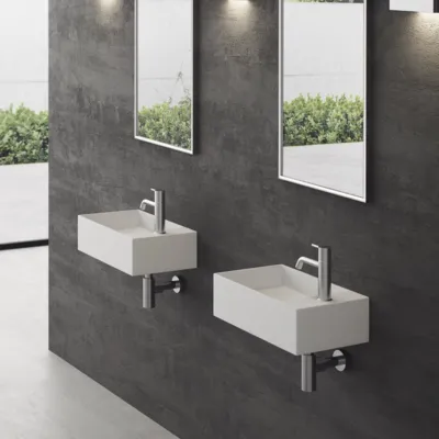 Kubo 50SL - 50x30, Diskbänk vänster Matt Vit SolidTec®