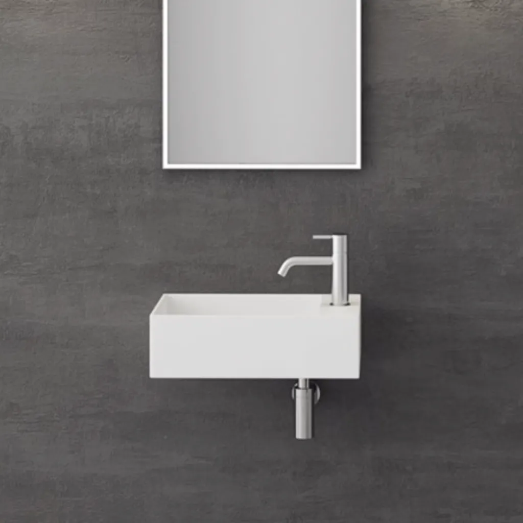 Kubo 50SL - 50x30, Diskbänk vänster Matt Vit SolidTec®