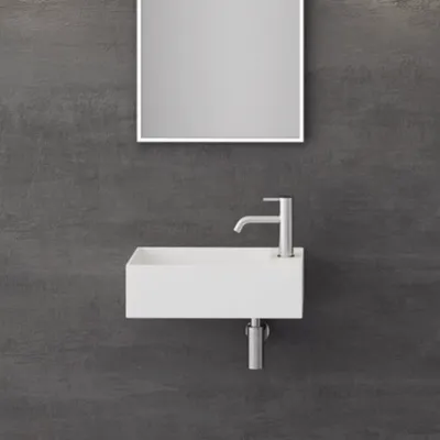 Kubo 50SL - 50x30, Diskbänk vänster Matt Vit SolidTec®