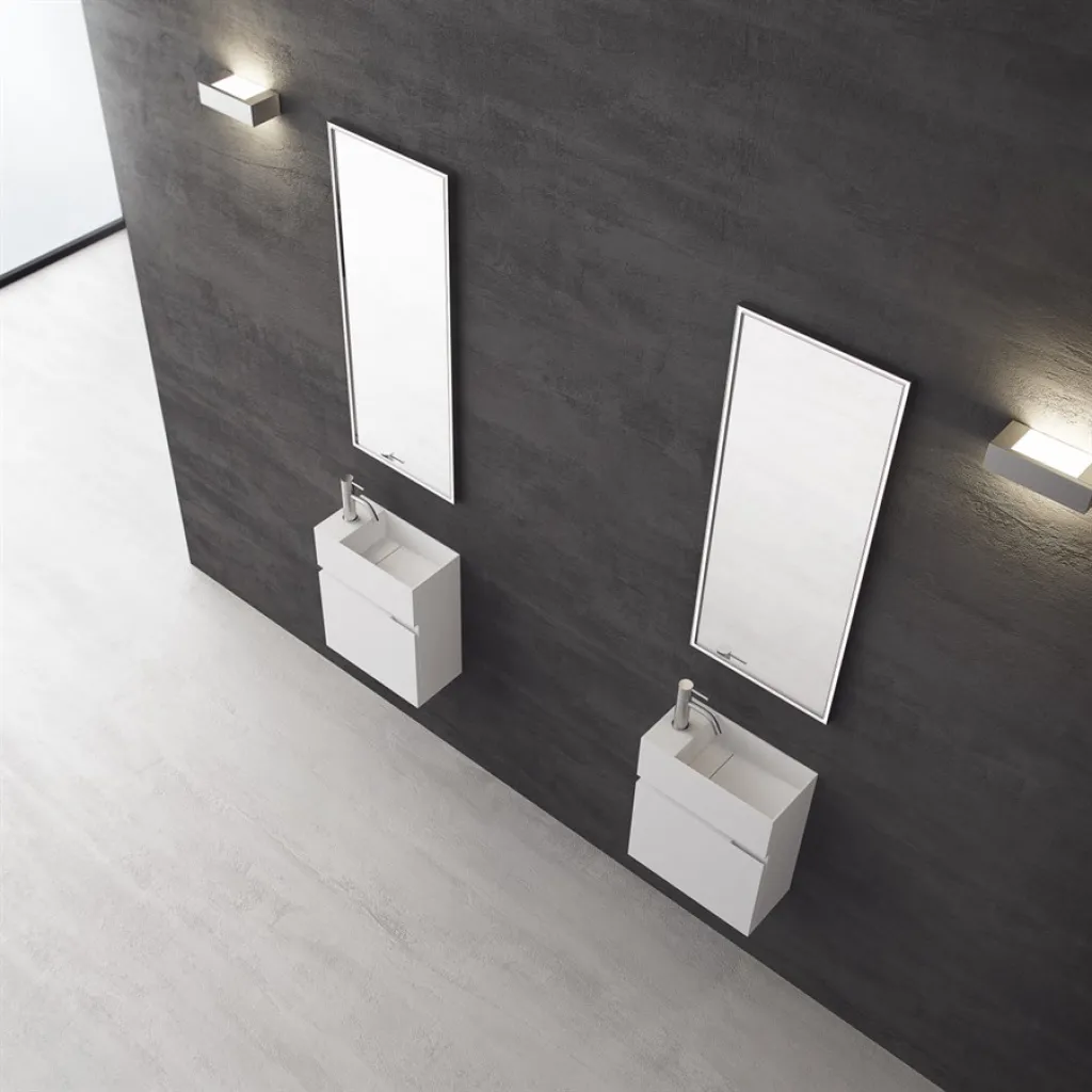 Compact 02R - Tvättskåp 40x20, Matt Vit SolidTec®