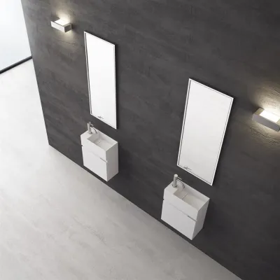 Compact 02R - Tvättskåp 40x20, Matt Vit SolidTec®