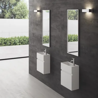Compact 02L - Tvättskåp 40x20, Matt Vit SolidTec®