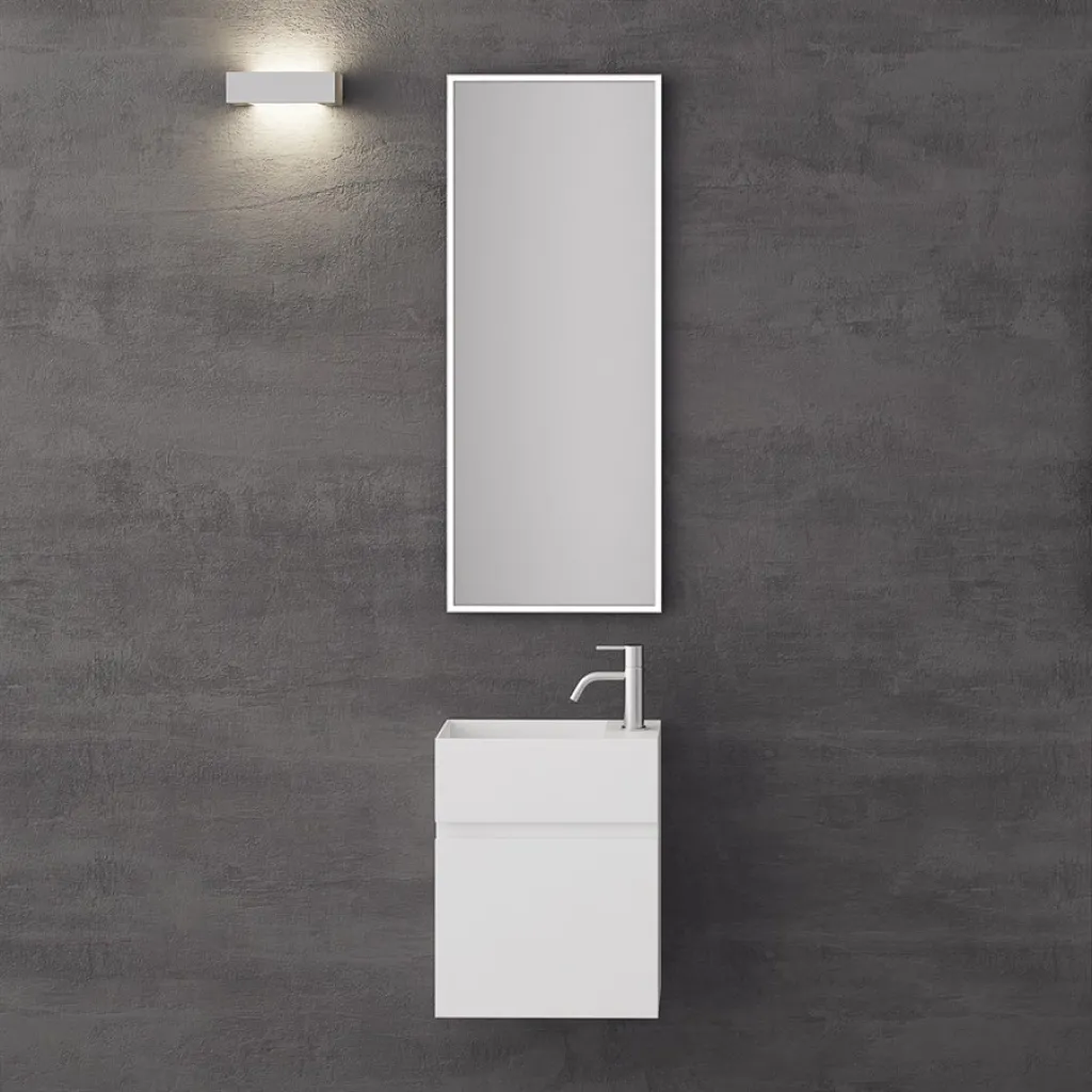 Compact 02L - Tvättskåp 40x20, Matt Vit SolidTec®