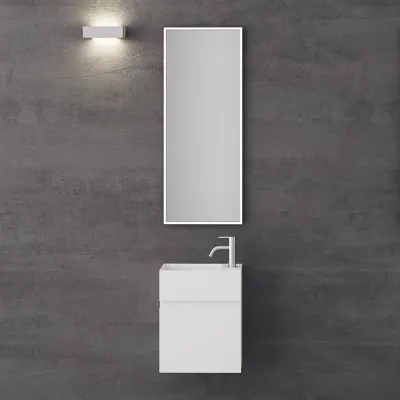 Compact 02L - Tvättskåp 40x20, Matt Vit SolidTec®
