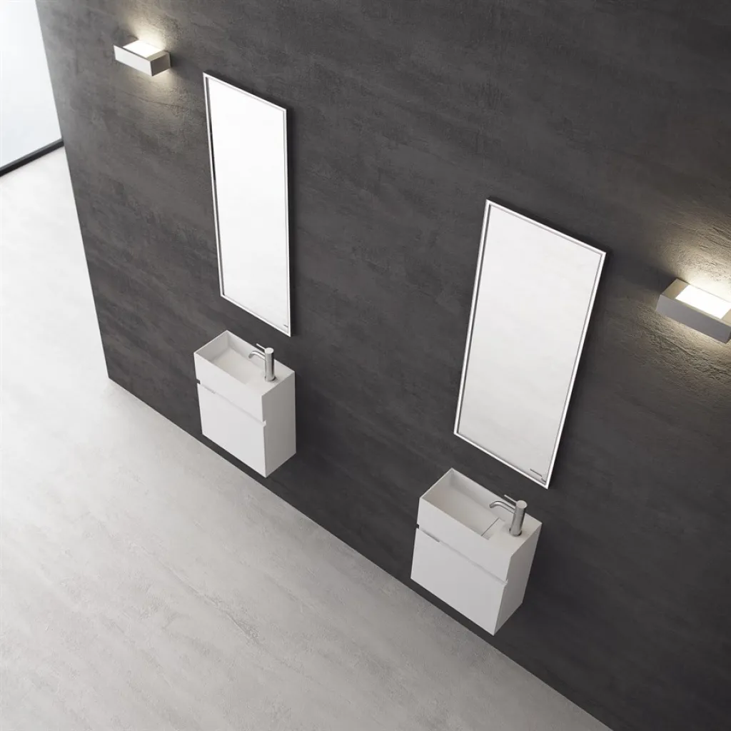 Compact 02L - Tvättskåp 40x20, Matt Vit SolidTec®
