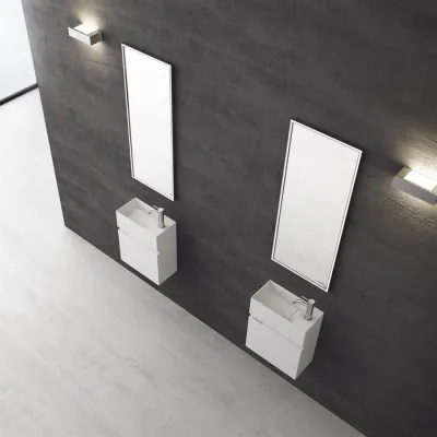 Compact 02L - Tvättskåp 40x20, Matt Vit SolidTec®