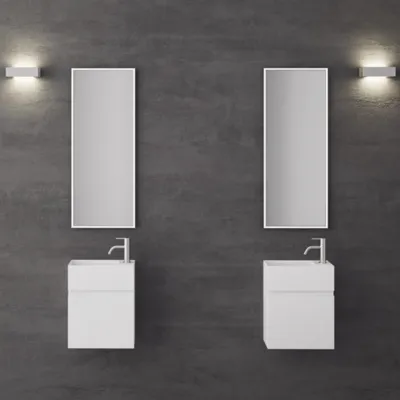 Compact 02L - Tvättskåp 40x20, Matt Vit SolidTec®