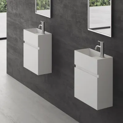 Compact 02L - Tvättskåp 40x20, Matt Vit SolidTec®