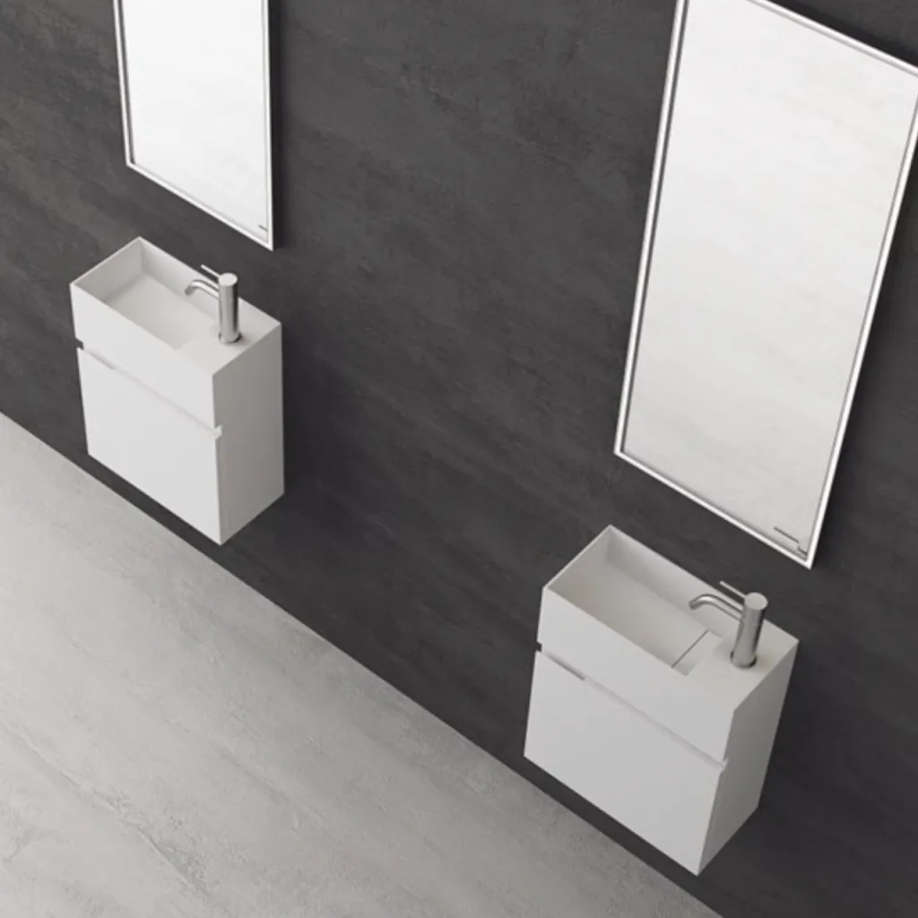 Compact 02L - Tvättskåp 40x20, Matt Vit SolidTec®