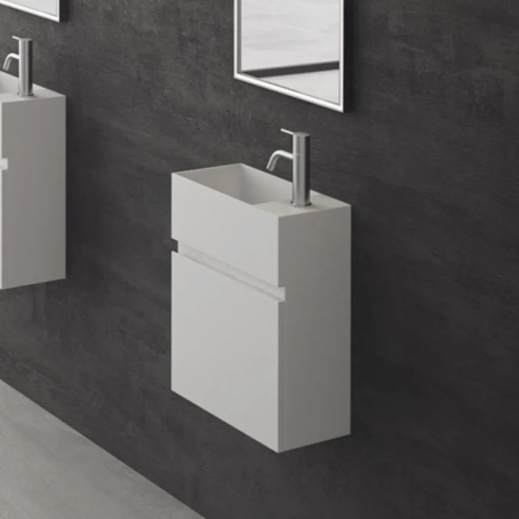 Compact 02L - Tvättskåp 40x20, Matt Vit SolidTec®