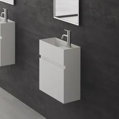 Compact 02L - Tvättskåp 40x20, Matt Vit SolidTec®