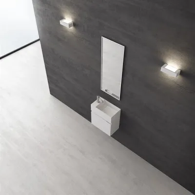 Compact 03R - Tvättställsskåp 45x25, Matt Vit SolidTec®
