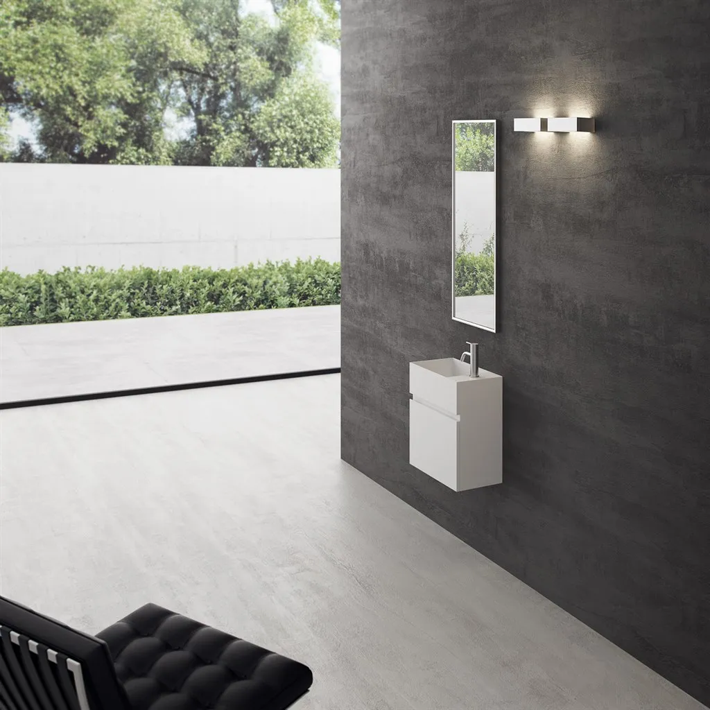 Compact 03L - Tvättställsskåp 45x25, Matt Vit SolidTec®